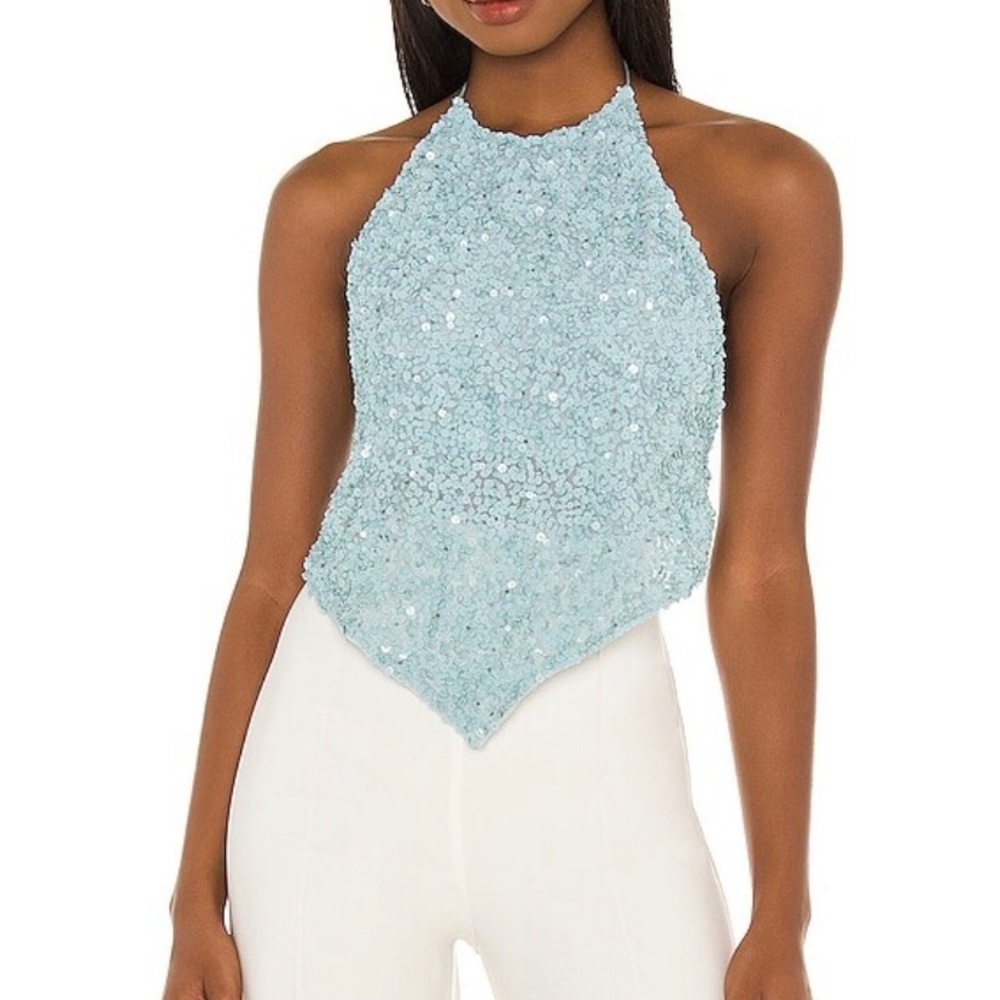 Alice and Olivia Frenchie Sequined Top